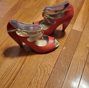 Seychelles Red Pinup Vintage style Heels 8